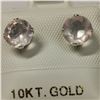 Image 1 : 10K YELLOW GOLD ROSE QUARTZ(1.6CT)  EARRINGS