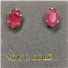 Image 1 : 10K YELLOW GOLD RUBY(0.6CT)  EARRINGS,
