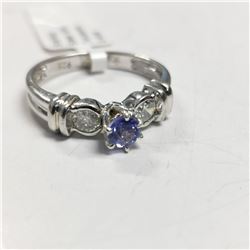 SILVER TANZANITE(0.4CT) RING, MADE IN CANADA
