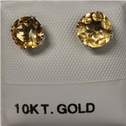 10K WHITE GOLD 2 CITRINE(1.3CT)  EARRINGS