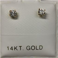 14K YELLOW GOLD 2 DIAMOND(0.2CT)  EARRINGS