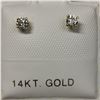Image 1 : 14K YELLOW GOLD 2 DIAMOND(0.2CT)  EARRINGS