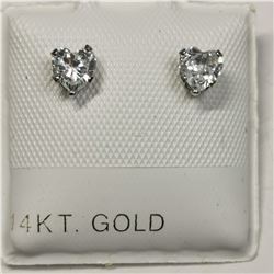 14K WHITE GOLD CUBIC ZIRCONIA 10KT SCREWBACK