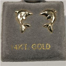 14K YELLOW GOLD  EARRINGS, MADE IN CANADA