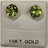 Image 1 : 10K WHITE GOLD 2 PERIDOT(1.3CT)  EARRINGS