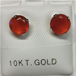 10K WHITE GOLD 2 CARNELLION(1.4CT)  EARRINGS