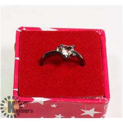 HEART PRINCESS CUT AMETHYST LIKE RING SZ8