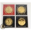 Image 1 : SET OF 4 MEDALLIONS 22KT GOLD