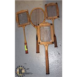 LOT OF 1920'S BADMINTON RACQUETS AND