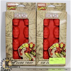 TWO MARVEL IRON MAN SHAPED ICE CUBE TRAYS