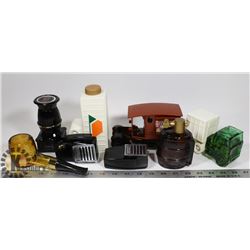 BOX OF COLLECTOR MENS COLOGNE BOTTLES