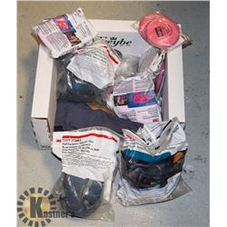BOX WITH 3 NEW HALF FACED RESPIRATORS