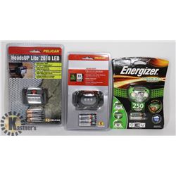 3 BRAND NEW LED HEAD LAMPS