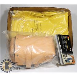 NEW RAINSUIT AND NEW KUNY'S LEATHER KNEE PADS