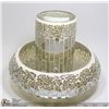 Image 1 : ORNATE CENTER PIECE CANDLE HOLDER 9" TALL X 10" W