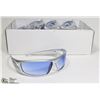 Image 1 : BOX OF DESIGNER SUNGLASSES - SILVER WITH BLUE LENS