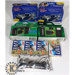 ASSORTMENT OF NEW DISPOSABLE CAMERAS AND