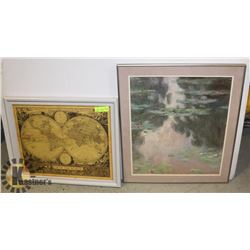 LOT OF 2 FRAMED LITHOGRAPHS - PICTURES