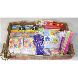 FLAT OF ASSORTED PARTY SUPPLIES