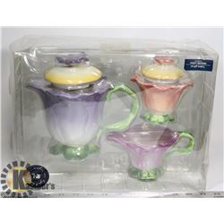 3 PIECE FLORAL TEASET