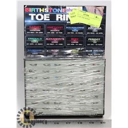 DISPLAY OF TOE RINGS