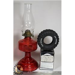 FLAT WITH VINTAGE NAPKIN DISPENSER, RED COAL OIL