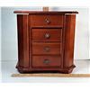 Image 4 : 1)  RED MAHOGANY JEWELRY BOX AND