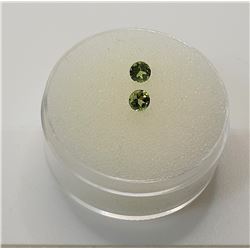 4)  LOT OF 2 NATURAL ROUND PERIDOT