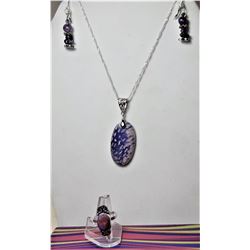 13)  NATURAL PURPLE AMMONITE FOSSIL