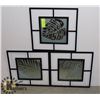 Image 1 : SET OF THREE MIRRORED WALL HANGINGS