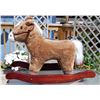 Image 1 : 18)  PLUSH ROCKING DONKEY ON A HARDWOOD