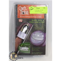 NEW CHEFS THUMB, THUMB PROTECTOR AND PEELER