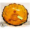 Image 1 : VINTAGE AMBER GLASS ART BOWL FOOTED