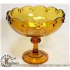 Image 1 : VINTAGE AMBER GLASS STEMMED BOWL