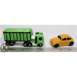 VINTAGE PORCELAIN VOLKSWAGEN SEMI TRUCK CARS