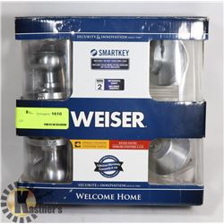 NEW WEIZER KEYED ENTRY DOOR HANDLE AND DEADBOLT