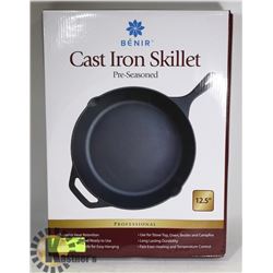 NEW PROFESSIONAL 12.5" CAST IRON SKILLET