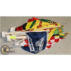ASSORTMENT OF WORLD AND SPORTS FLAGS