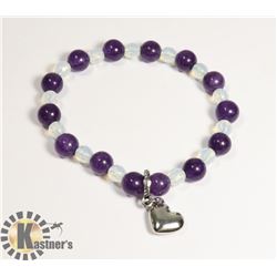 #149-AMETHYST/  MOONSTONE BRACELET 5.5MM/ 8MM