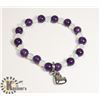 Image 1 : #149-AMETHYST/  MOONSTONE BRACELET 5.5MM/ 8MM