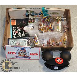 LARGE FLAT WITH COLLECTIBLE WALT DISNEY