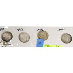 SET OF 4 CDN 50 CENT  1942 -1949