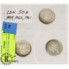 Image 1 : SET OF 3 CDN 50 CENT  1959,1960,1961