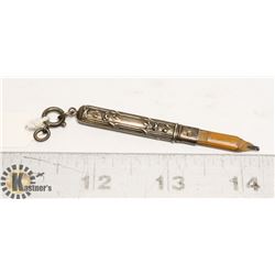 STERLING SILVER ANTIQUE PENCIL HOLDER AND PENCIL