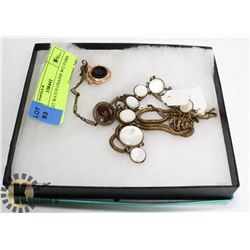 3 POCKET WATCH CHAINS W/2 FOBS