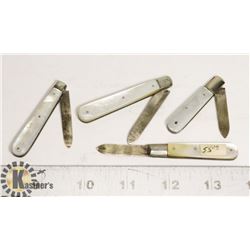 4 ANTIQUE STERLING SILVER AND MOTHER OF PEARL