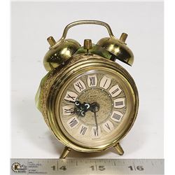 VINTAGE BRASS GERMAN ALARM CLOCK JERGER