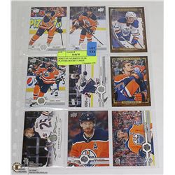 SHEET OF 9 CURRENT OILER PLAYERS HOCKEY CARDS
