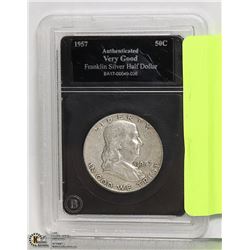 ENCASED + GRADED FRANKLIN SILVER 1/2 DOLLAR COIN