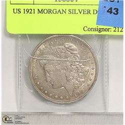 US 1921 MORGAN SILVER DOLLAR